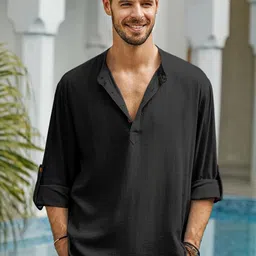 Fifth U Men Black Kurta-49