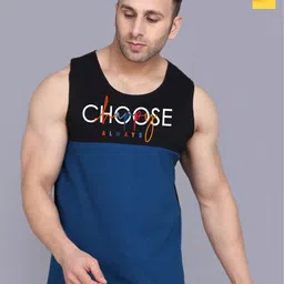 SLOWLORIS Pack Of 2 Typography Printed Sleeveless Gym Vests-picture-9