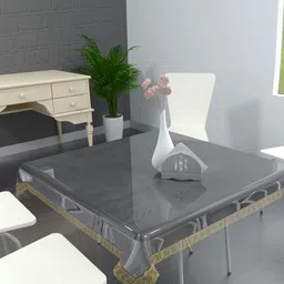 TANLOOMS Transparent Waterproof 4-Seater Table Cover-image-60