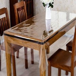 Kuber Industries Transparent 6 Seater Rectangular Table Cover-6