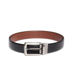 JUNGLER Men Black & Brown Leather Textured Reversible Belt-image-133