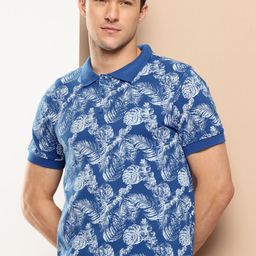 INVICTUS Tropical Printed Polo Collar Slim Fit T-shirt-image-57