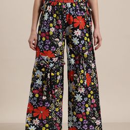 HERE&NOW High Waist Floral Printed Trousers-image-125