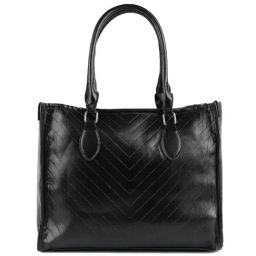 London Rag Black Textured Medium Tote Handbag-image-40