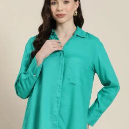 Qurvii Turquoise Shirt-image-11