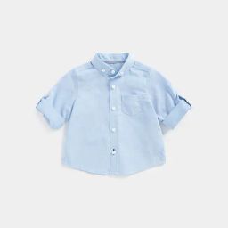 Mothercare Kids Light Blue Solid Full Sleeves Shirt-image-22