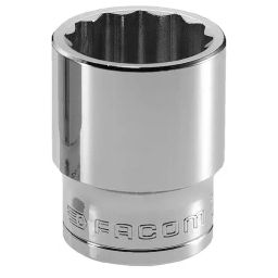 FACOM 12.7 mm (1/2 Inch) Drive Standard Socket 12 Point 77 mm, S.19/32-24