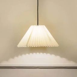 Kapoor E Illuminations Off White Linen Pleated Shade Pendant Light-image-50