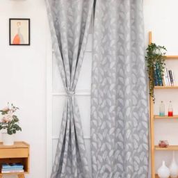 Ariana Vera FEATHER Grey Polyester 7 ft Door Curtain-image-62