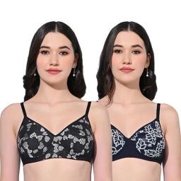 FIMS Black & Navy Printed Bras - Pack Of 2-picture-27