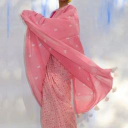 Chidiyaa Pink Moon Handprinted Pure Cotton Saree SKD-image-44