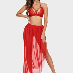 Ucollection Self Design V Neck Baby Doll Nightdress-image-84