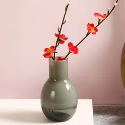 Aura Grey Glass Flower Bud Vase-image-4