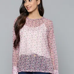 HERE&NOW Floral Print Crepe Top-picture-31