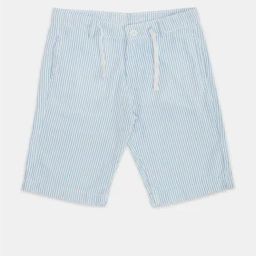 Pantaloons Junior Kids Blue Cotton Striped Shorts-image-55