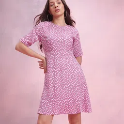 DressBerry Floral Print A-Line Dress-image-59