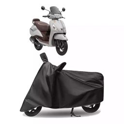 Auto Pearl Polyester Two Wheeler Cover for TVS Jupiter classic (Grey)-image-73