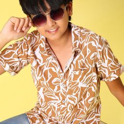 V-Mart Boys Cotton Floral Printed Casual Regular Fit Shirt-image-66