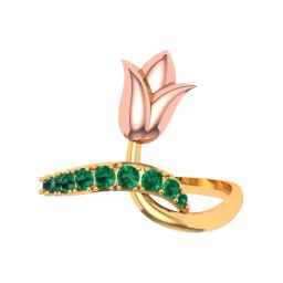 P.C. Chandra Jewellers 22k Gold Twisted Rose Casual Ring for Women-image-14