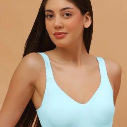 Soie Blue Solid T-Shirt Bra-image-9