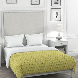 Portico New York Mustard Yellow & White Geometric Mild Winter 300 GSM Double Bed Comforter-image-56