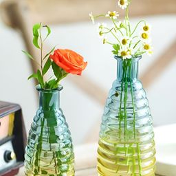 Art Street 2-Pcs Blue & Green Textured Glass Flower Vase-20