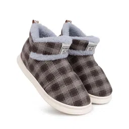 CASSIEY Women Checked Winter Boots-image-5