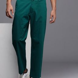 WROGN Men Pure Cotton Relaxed Fit Chinos Trousers-image-81