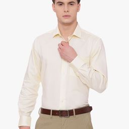 Van Heusen Men Yellow Regular Fit Solid Formal Shirt-image-84