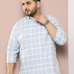 Sztori Men Plus Size Original Checked Casual Shirt-image-52