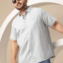 Sztori Men Plus Size Premium Textured Pure Cotton Casual Shirt-image-91