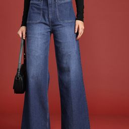 all about you Women Wide Leg Light Fade Stretchable Jeans-image-37