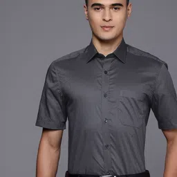 Louis Philippe Classic Fit Geometric Printed Pure Cotton Formal Shirt-image-28