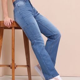 Mast & Harbour Women Straight Fit Light Fade Stretchable Jeans-image-98