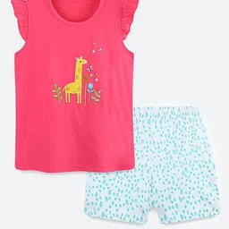 Oh Rare Girls Printed Round Neck T-shirt With Shorts-image-99