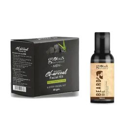 Globus Naturals Activated Charcoal Facial Kit & Beard Oil Combo for Men-31