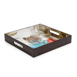 Home4U Quirky Kingdom Elephant Animal Print Multicolor Engineered Wood Tray image 3