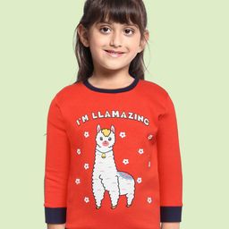 Wyld Sprog Girls Red Printed Sweatshirt-image-95