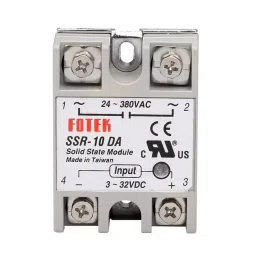 amiciSmart Solid State Relay 10 Amp 3-32 V DC Input to Control 24-380 V AC Devices, 1xSSD-RLY-10A-16