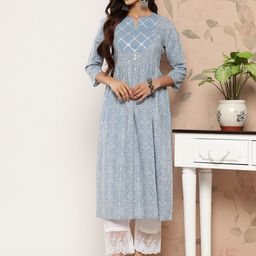 Varanga Women Blue & White Printed Kurta-picture-46