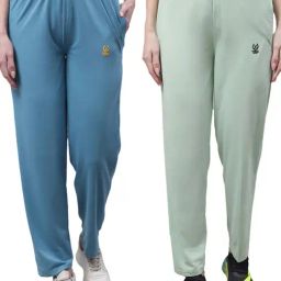 Vimal Jonney Blue & Green Cotton Track Pants - Pack Of 2-image-47