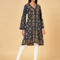 Rangmanch by Pantaloons Grey Printed Long Cardigan-image-40