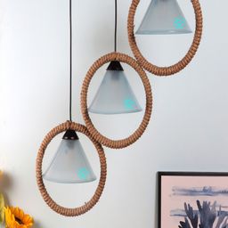 MFD HOME FURNISHING Blue & Beige Solid Traditional Cluster Lights-5