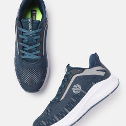 Woodland Men Navy Blue Woven Design Sneakers-picture-3