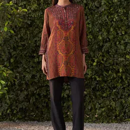 Lakshita Ethnic Motifs Printed Mandarin Collar Neck Straight Kurti-picture-58