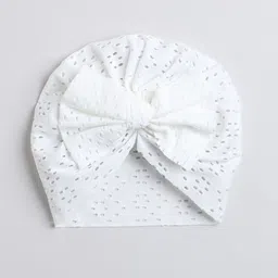 TIPY TIPY TAP Girls Schiffli Bow Turban Cap-48