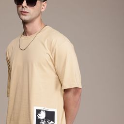 FCUK Pure Cotton Drop-Shoulder Sleeves Applique Detailed T-shirt-image-5