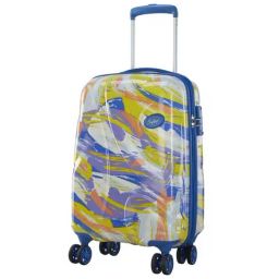 Skybags Abstract Yellow & Blue Printed Hard Cabin Trolley Bag - 40 cm-55