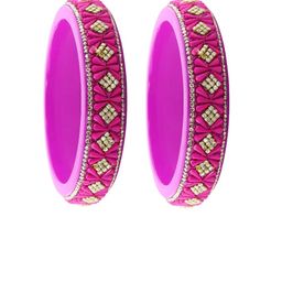 ZULKA Set Of 2 Lac Stone Studded Kada Bangles image 3