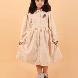 CALYX CLOTHING Girls Polka Dot Printed Puff Sleeve Fit & Flare Dress-picture-20